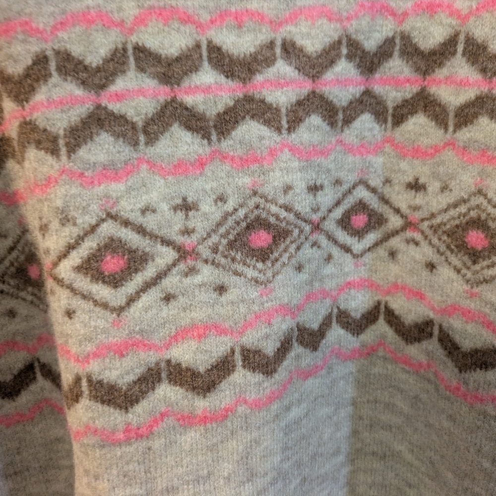 New with tags! Vero Moda Fair Isle Sweater - Bro6 and Pink - Picture 9 of 13
